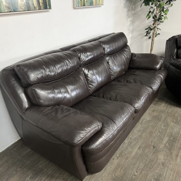 Leather 3-Seater Couch + Chair - Image 3