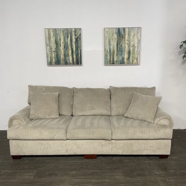 90" Light Brown 3-Seater Sofa