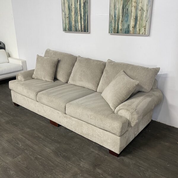 90" Light Brown 3-Seater Sofa - Image 3