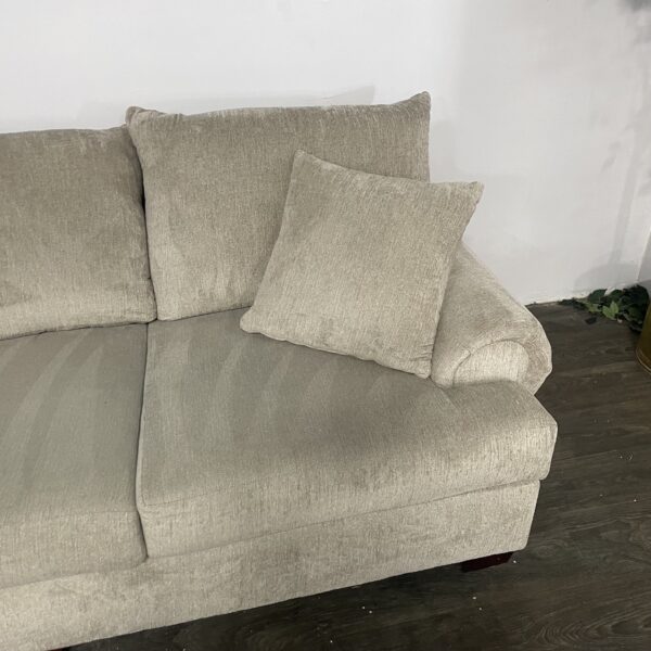 90" Light Brown 3-Seater Sofa - Image 4