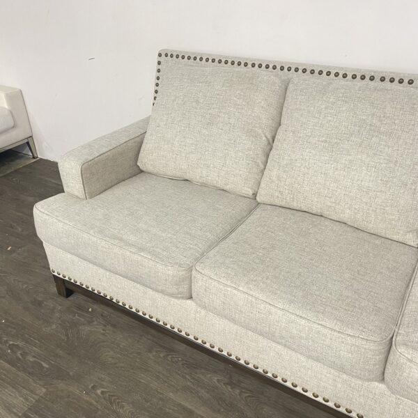 Ashley Furniture Gray Nailhead 3 Seater Sofa - Image 3