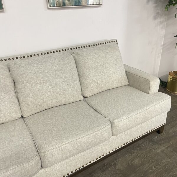 Ashley Furniture Gray Nailhead 3 Seater Sofa - Image 4