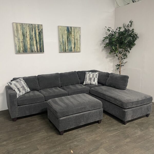 Gray L-Shaped Sectional Couch - Image 3