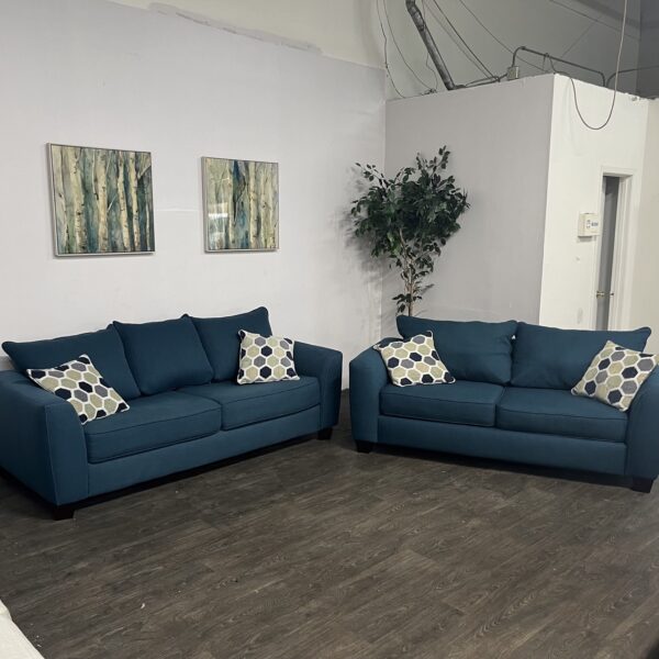 Blue Matching Couch Set