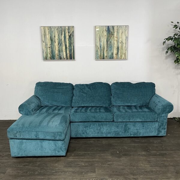 Blue 2 Pc Sleeper Sectional