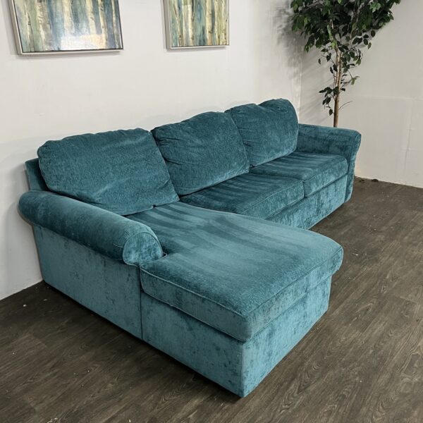 Blue 2 Pc Sleeper Sectional - Image 2