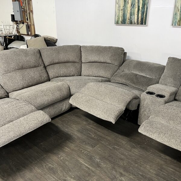 Gray Power Recliner Sectional Couch - Image 4