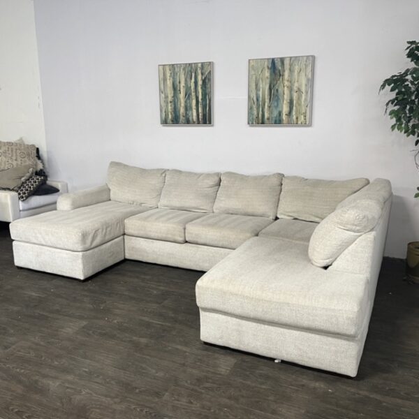 Ashley Furniture Cream Sectional Couch - Image 2