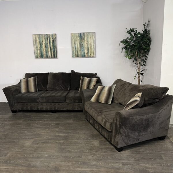 Chocolate Brown Couch Set - Image 2