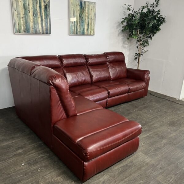 Faux Leather Power Recliner Sectional Couch - Image 4