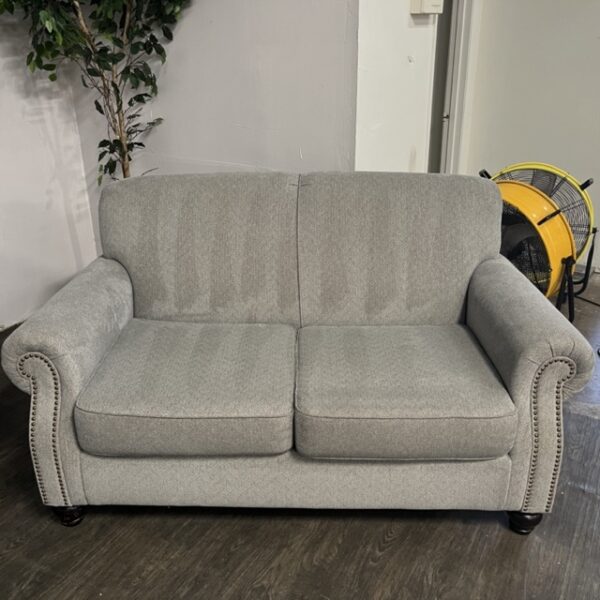 Gray Nailhead Trim Couch Set - Image 4