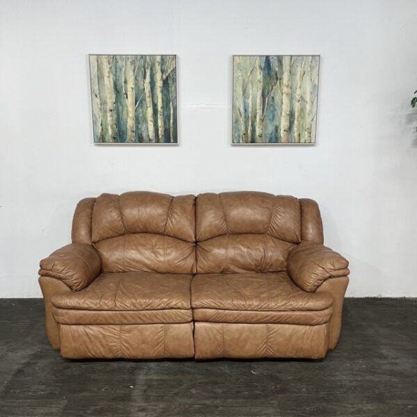 Leather Manual Recliner Loveseat