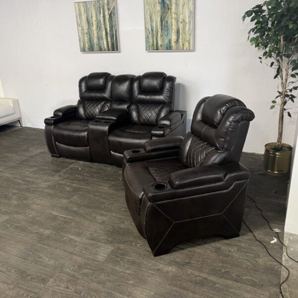 Power Recliner Couch + Chair Set - Image 3