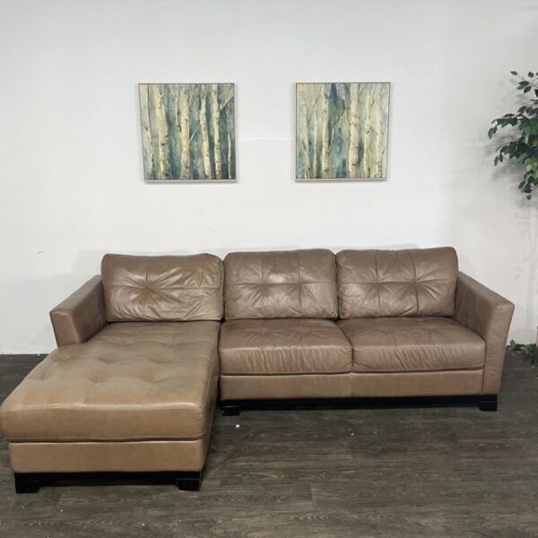 Brown Leather 2 Piece Sectional