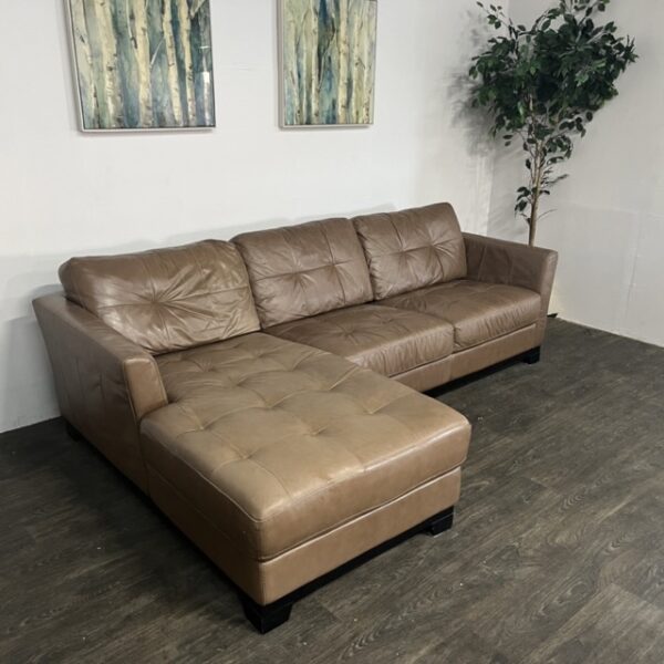 Brown Leather 2 Piece Sectional - Image 3