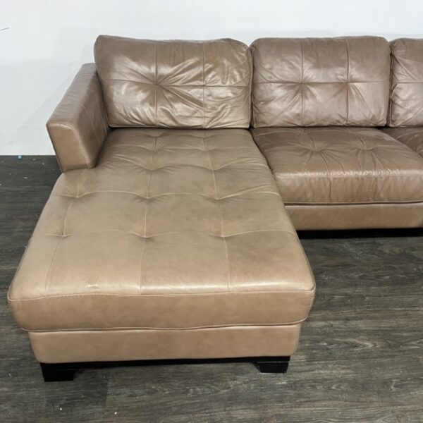 Brown Leather 2 Piece Sectional - Image 4
