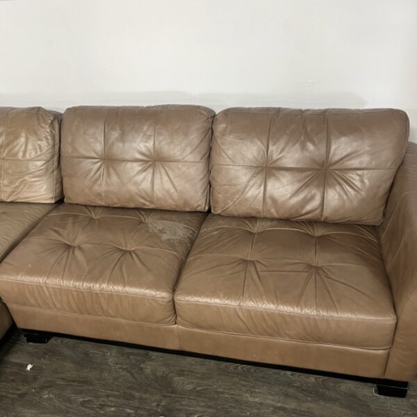 Brown Leather 2 Piece Sectional - Image 5