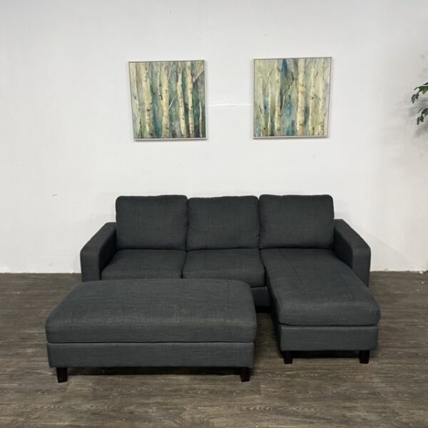 Abbyson Living Reversible Chaise Sofa + Ottoman