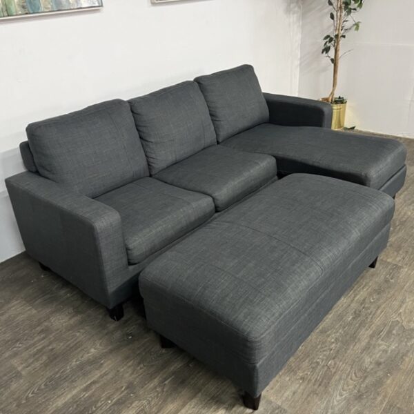 Abbyson Living Reversible Chaise Sofa + Ottoman - Image 2