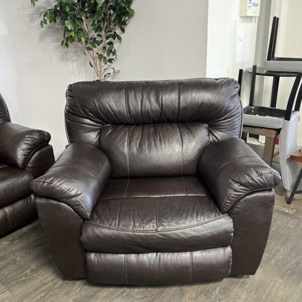 Leather Manual Recliner Couch Set - Image 3