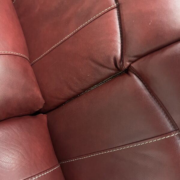 Red Faux Leather Recliner Sofa Set - Image 7