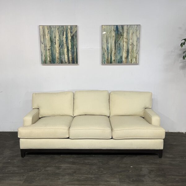 Ethan Allen Cream 3 Seat Sofa