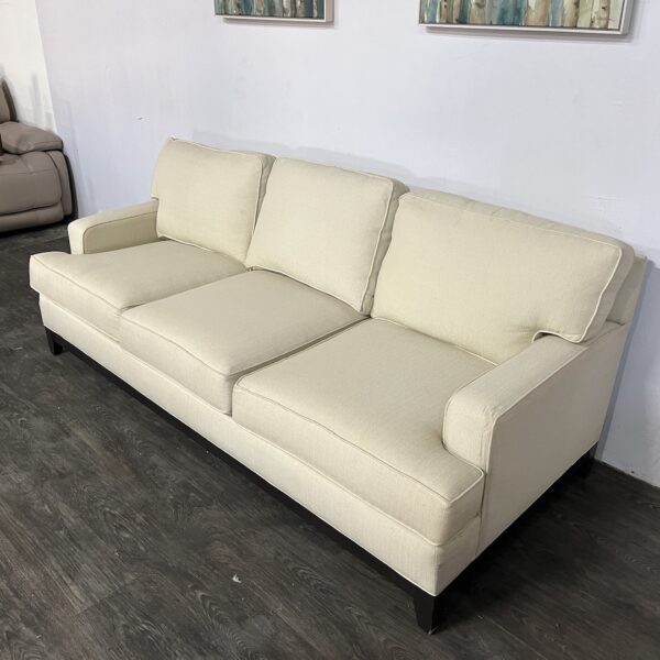 Ethan Allen Cream 3 Seat Sofa - Image 2