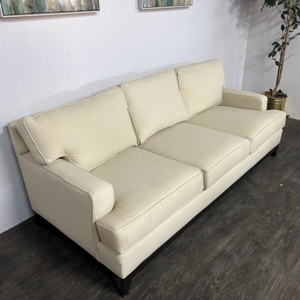 Ethan Allen Cream 3 Seat Sofa - Image 3
