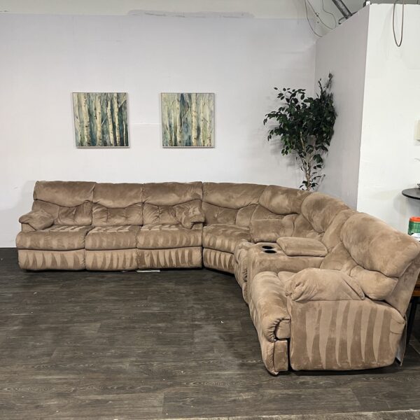 Brown Sectional w/ Sleeper + Recliners