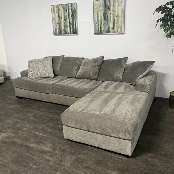 Gray Right Chaise Sectional Couch - Image 2