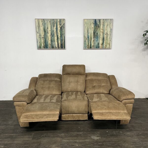 Brown 3 Seat Recliner Sofa - Image 2