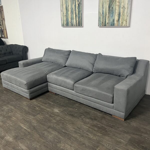 Living Spaces Gray 2-Pc Sectional Couch - Image 3