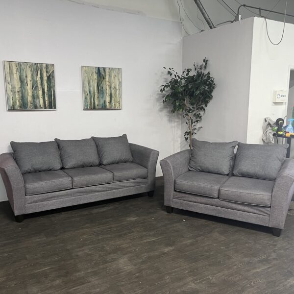 Ashley Furniture Gray Sofa Set - Image 2