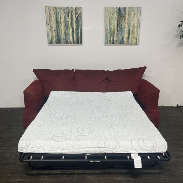 Red 3 Seat Sleeper Sofa - Image 4