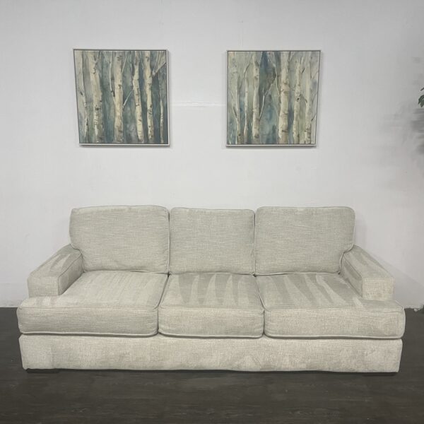 Living Spaces Cream 3 Seat Sofa