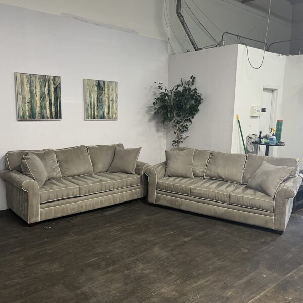 Havertys Matching Gray Sofa Set - Image 2