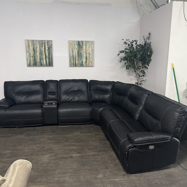 Leather Power Recliner Sectional - Image 5