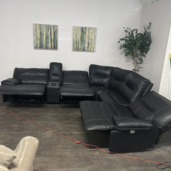 Leather Power Recliner Sectional - Image 4