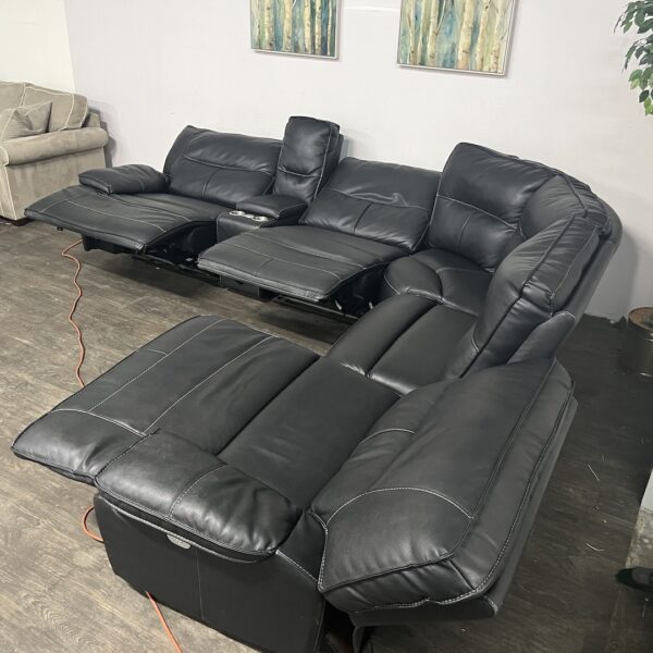 Leather Power Recliner Sectional - Image 3
