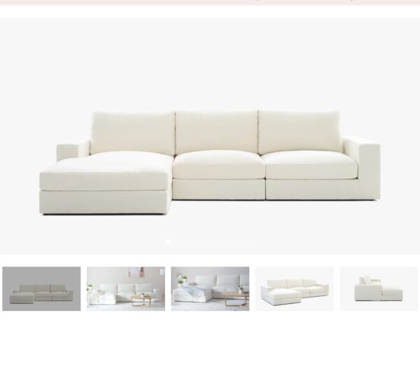 NEW Noa Home Sydney 3 Pc Sectional Couch + Ottoman