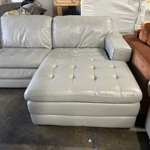 Beige Leather Sectional - Image 2