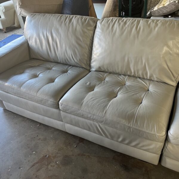 Beige Leather Sectional - Image 4