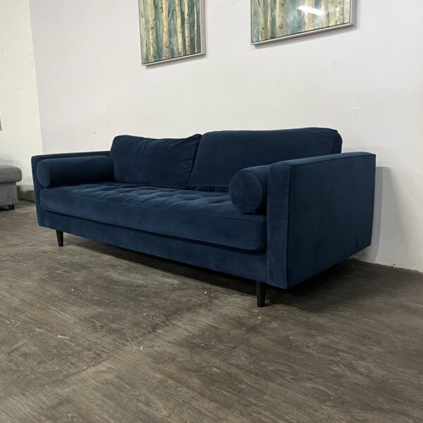 Blue Mid Century Modern Sofa - Image 4