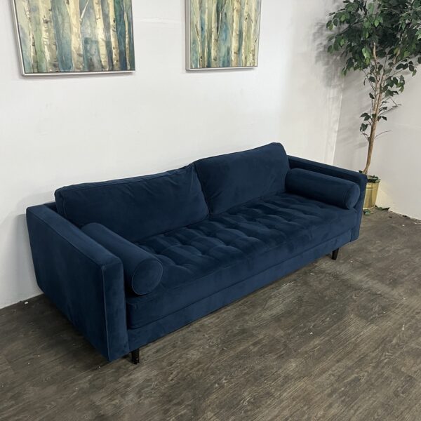 Blue Mid Century Modern Sofa - Image 5