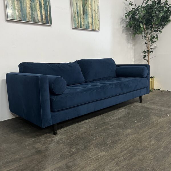 Blue Mid Century Modern Sofa - Image 6