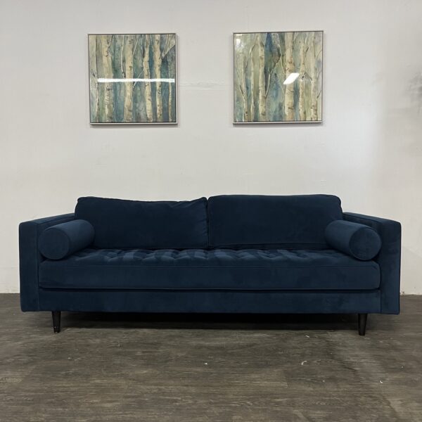 Blue Mid Century Modern Sofa - Image 2