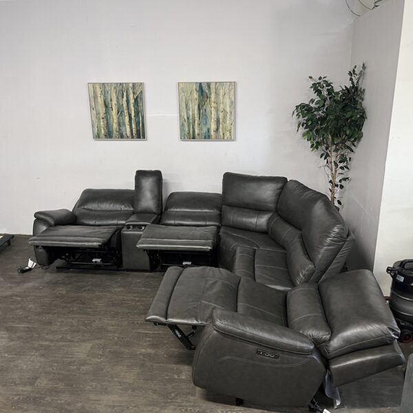 Leather Power Recliner Sectional - Image 3