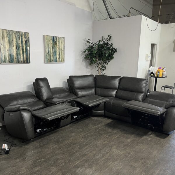 Leather Power Recliner Sectional - Image 2