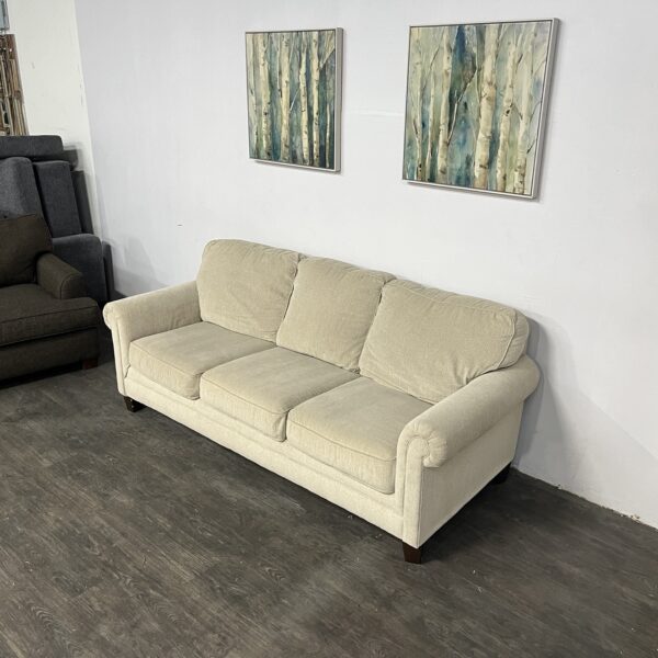 Beige 3 Seat Sofa - Image 2