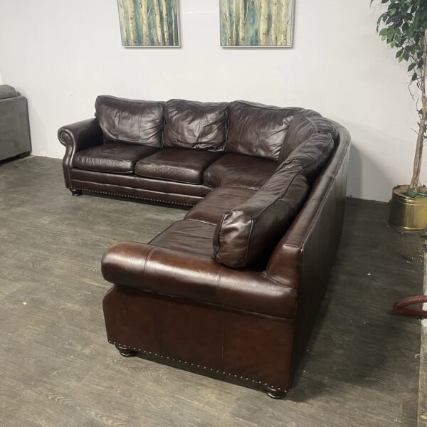 Havertys Leather Sectional - Image 2